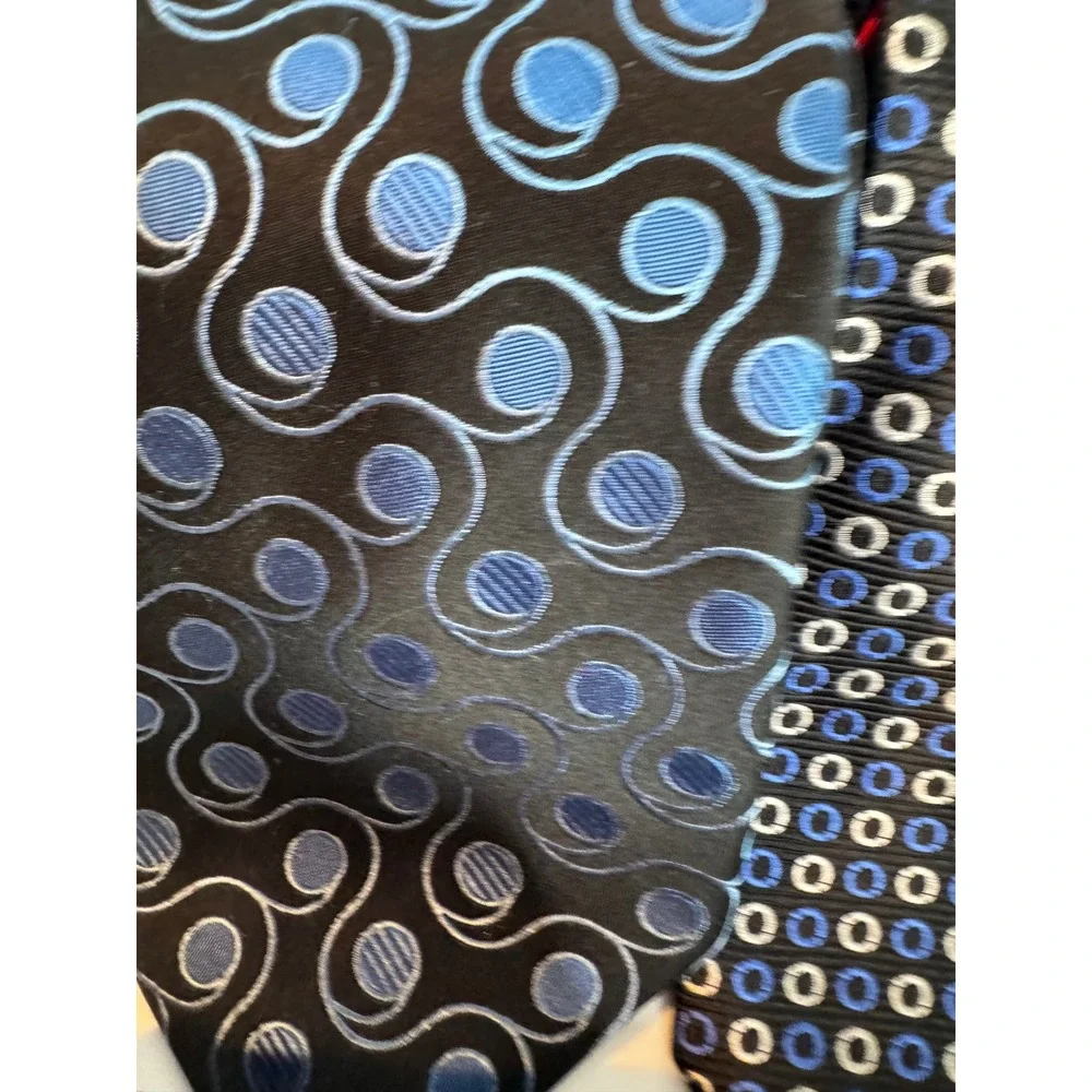 Designer Silk Tie Lot of 12 Blue Purple Green Stripes Polka Dot Mens Neckties‎